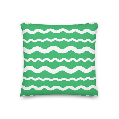 Ric Rac Stripe Green Premium Pillow