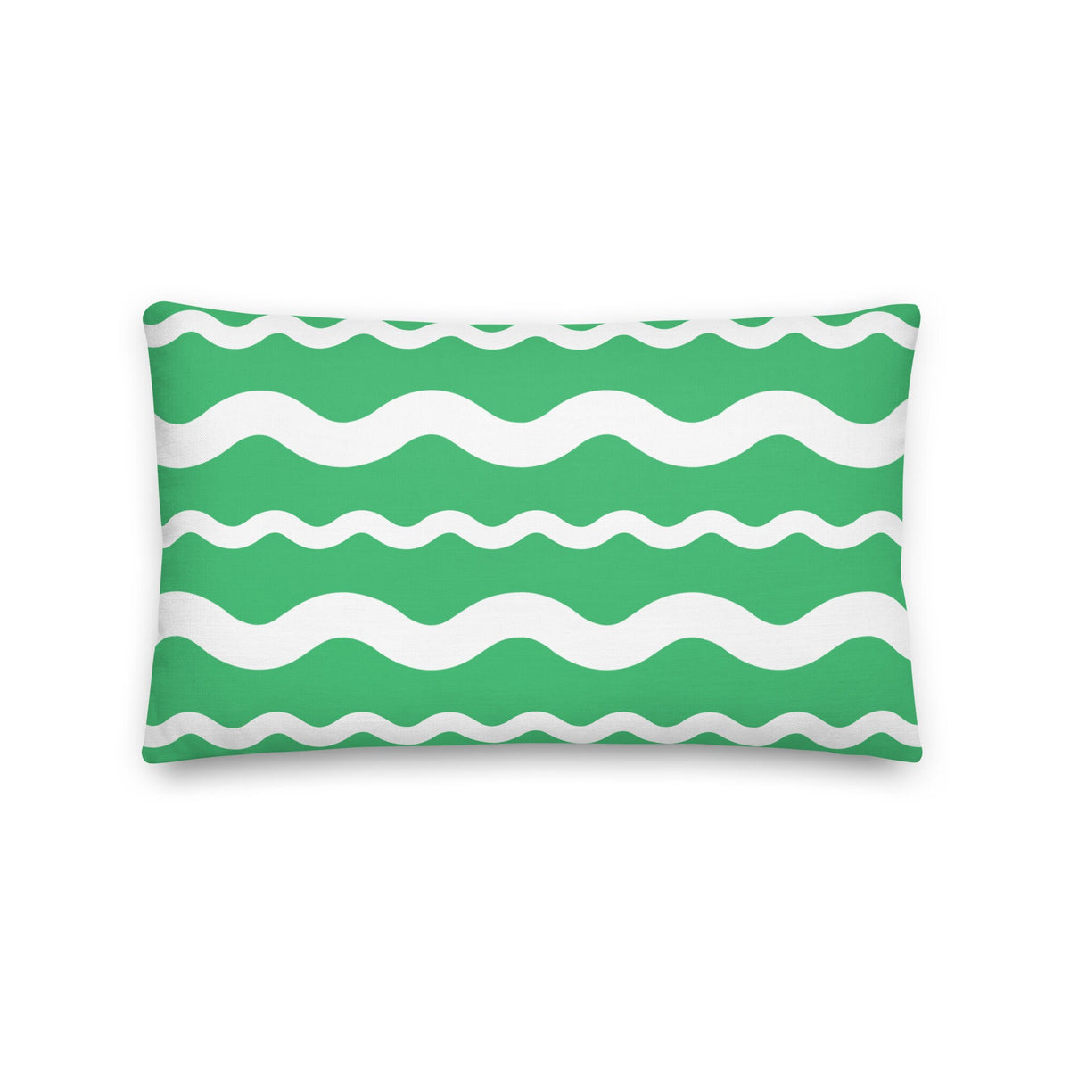 Ric Rac Stripe Green Premium Pillow