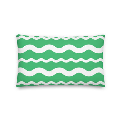 Ric Rac Stripe Green Premium Pillow