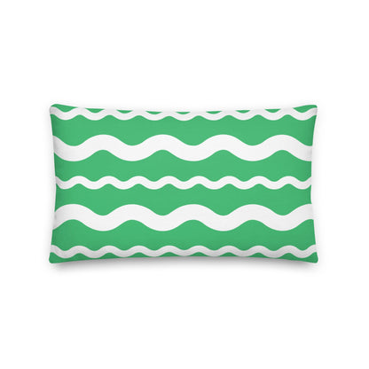 Ric Rac Stripe Green Premium Pillow