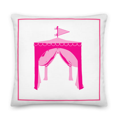 Happy Fun Cabana Pink Preppy Coastal Premium Pillow