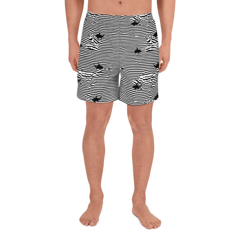 Chatham Great White Shark Stripe Men's Recycled Athletic Shorts Swim Trunks