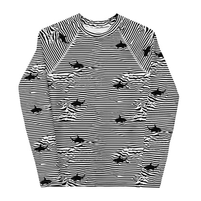 Chatham Great White Shark Stripe Youth Rash Guard UPF 50+
