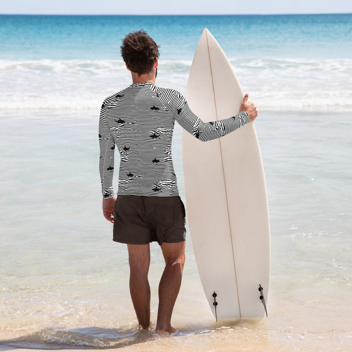Chatham Great White Shark Stripe Men's Rash Guard UPF 50+
