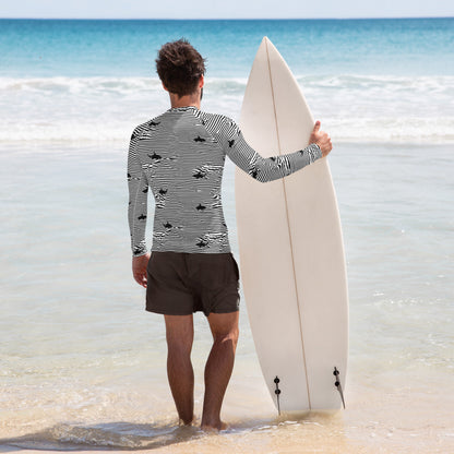 Chatham Great White Shark Stripe Men's Rash Guard UPF 50+