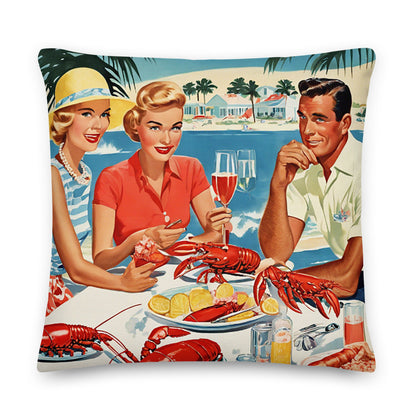 Nantucket Independence Day Clambake Coastal Preppy Premium Pillow