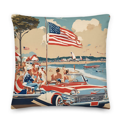 Cape Cod Independence Day Coastal Preppy Premium Pillow