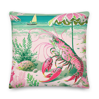 Chatham Lobster Holiday Coastal Preppy Premium Pillow