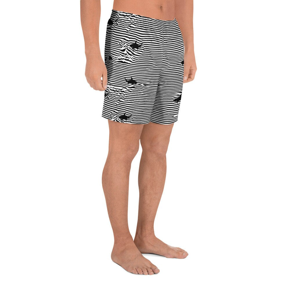 Chatham Great White Shark Stripe Men's Recycled Athletic Shorts Swim Trunks