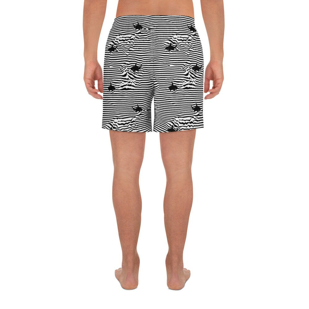 Chatham Great White Shark Stripe Men's Recycled Athletic Shorts Swim Trunks