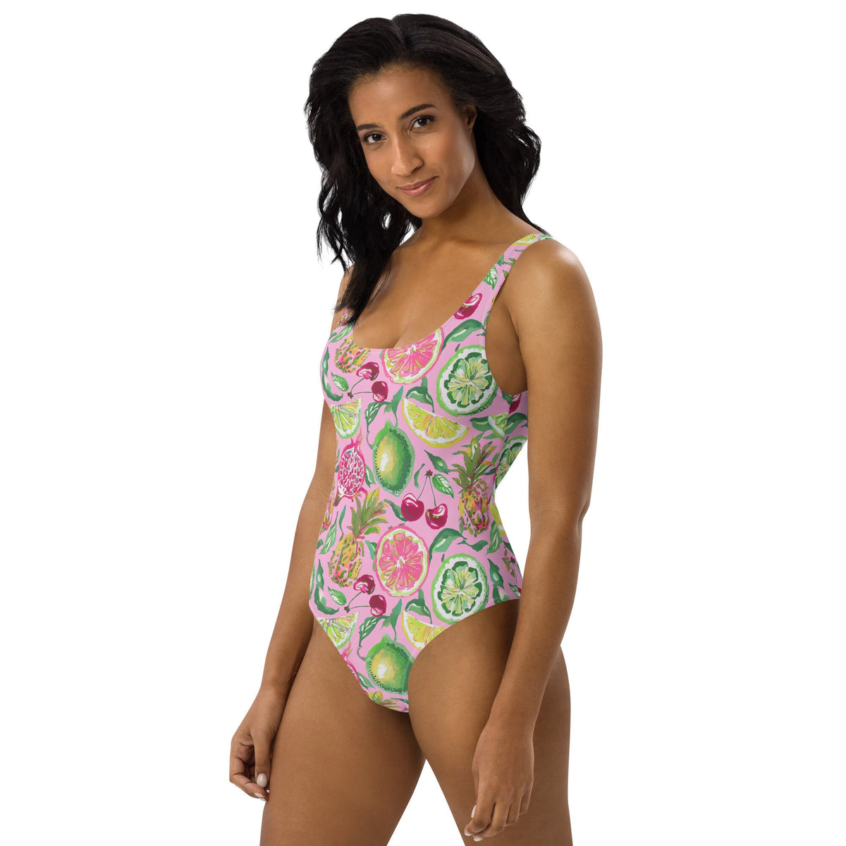Palm Beach Fruit Bowl Coastal Preppy One-Piece Swimsuit