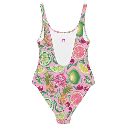 Palm Beach Fruit Bowl Coastal Preppy One-Piece Swimsuit