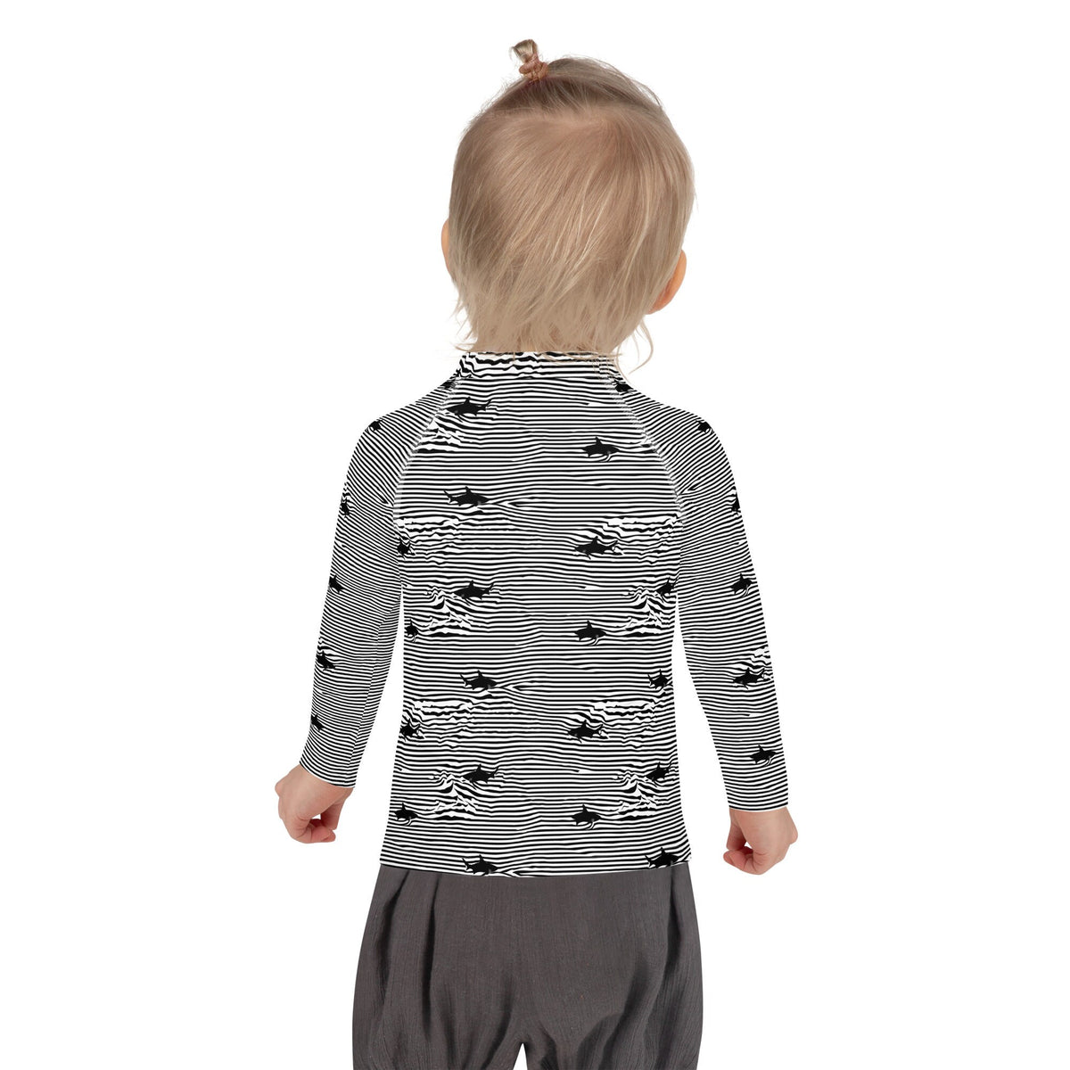 Chatham Great White Shark Stripe Kids Rash Guard UPF 50+