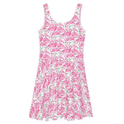 Palm Springs Flamingo skater dress in pink by The Happy Fun Shop, photo 2 of 9