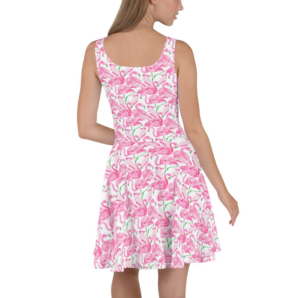 Palm Springs Flamingo skater dress in pink by The Happy Fun Shop, photo 6 of 9