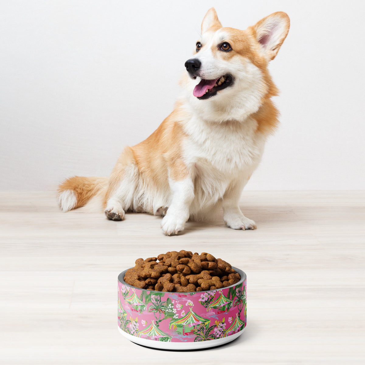 Palm Beach Tiki Hut Coastal Preppy Pet bowl