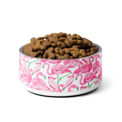 Palm Springs Flamingo Coastal Preppy Pet bowl