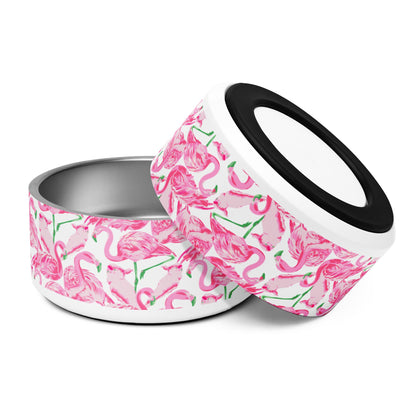 Palm Springs Flamingo Coastal Preppy Pet bowl