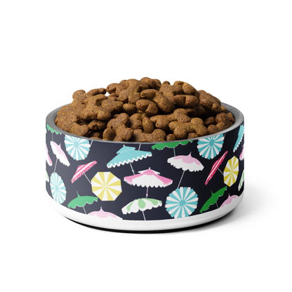 Beach Umbrella Party Coastal Preppy Pet bowl