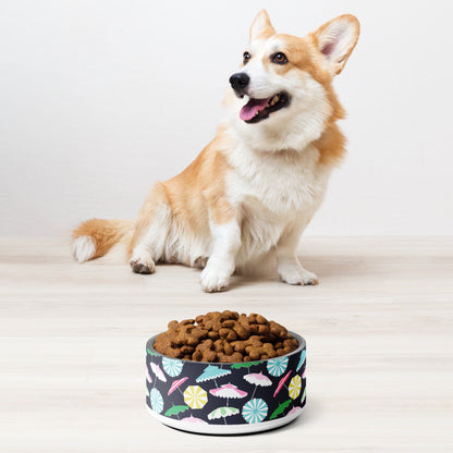 Beach Umbrella Party Coastal Preppy Pet bowl
