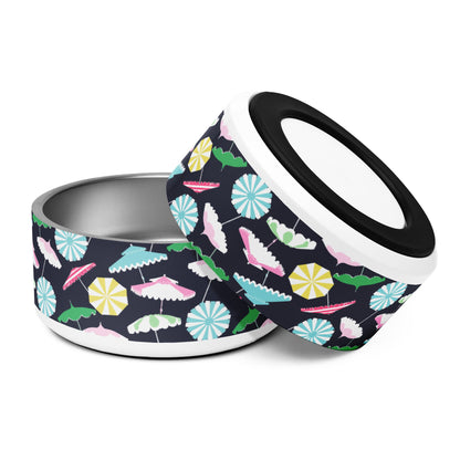 Beach Umbrella Party Coastal Preppy Pet bowl