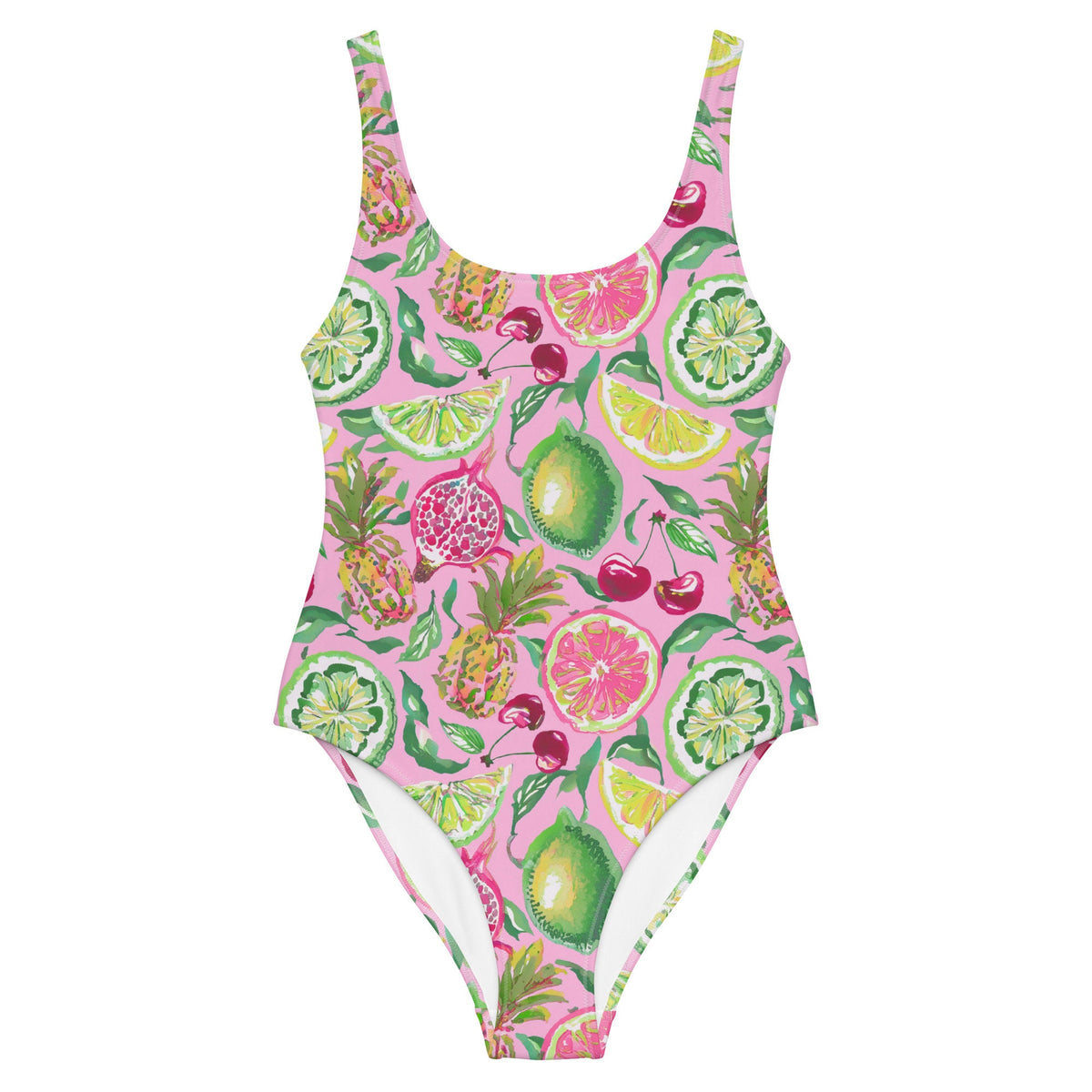 Palm Beach Fruit Bowl Coastal Preppy One-Piece Swimsuit