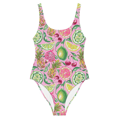 Palm Beach Fruit Bowl Coastal Preppy One-Piece Swimsuit