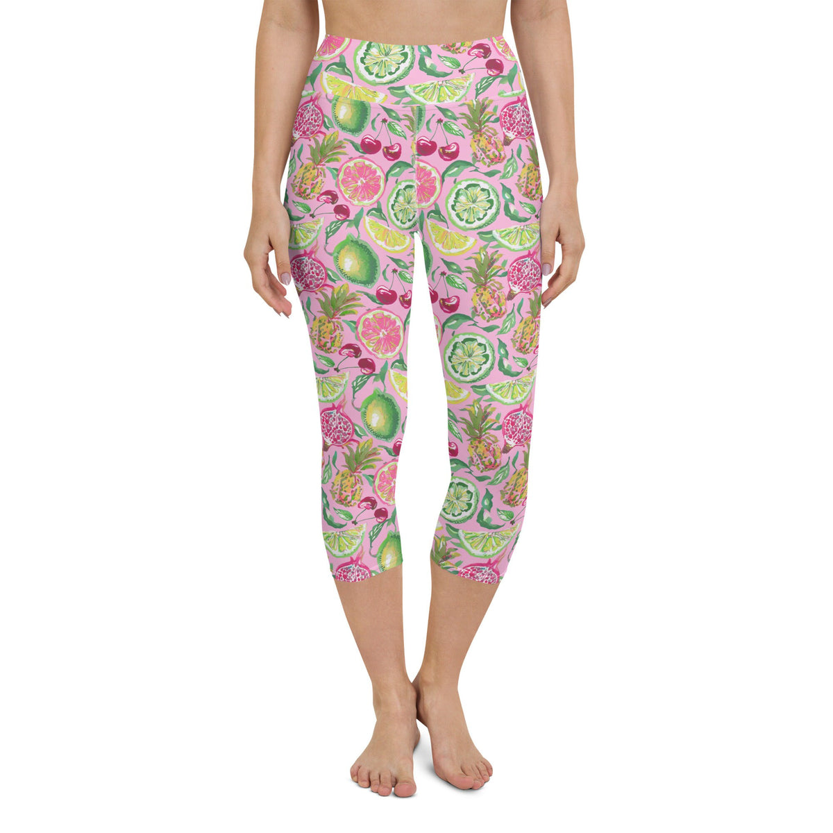 Palm Beach Fruit Bowl Coastal Preppy Yoga Capri Leggings