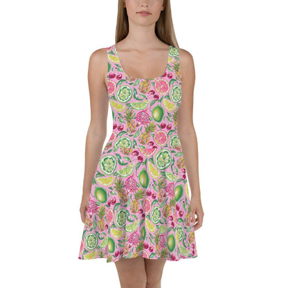 Palm Beach Fruit Bowl Coastal Preppy Skater Dress