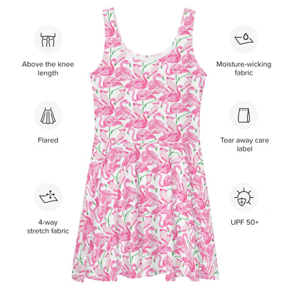Palm Springs Flamingo skater dress in pink by The Happy Fun Shop, photo 8 of 9