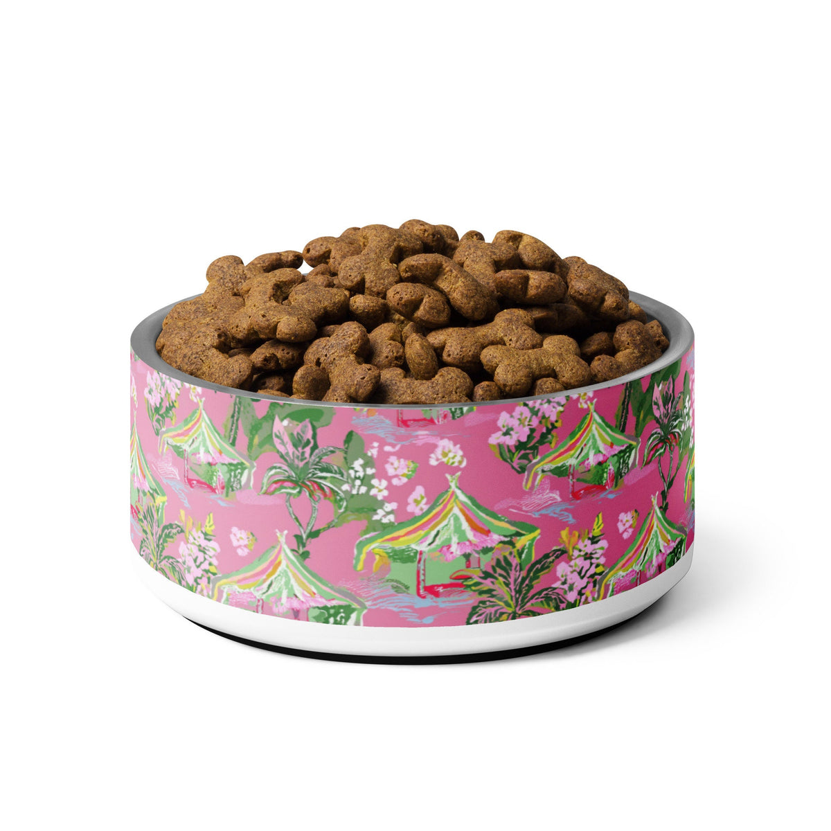 Palm Beach Tiki Hut Coastal Preppy Pet bowl