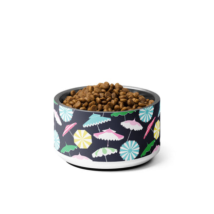 Beach Umbrella Party Coastal Preppy Pet bowl
