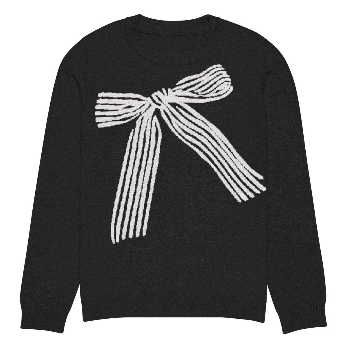 Holiday Take a Bow Black Knitted Crew Neck Sweater