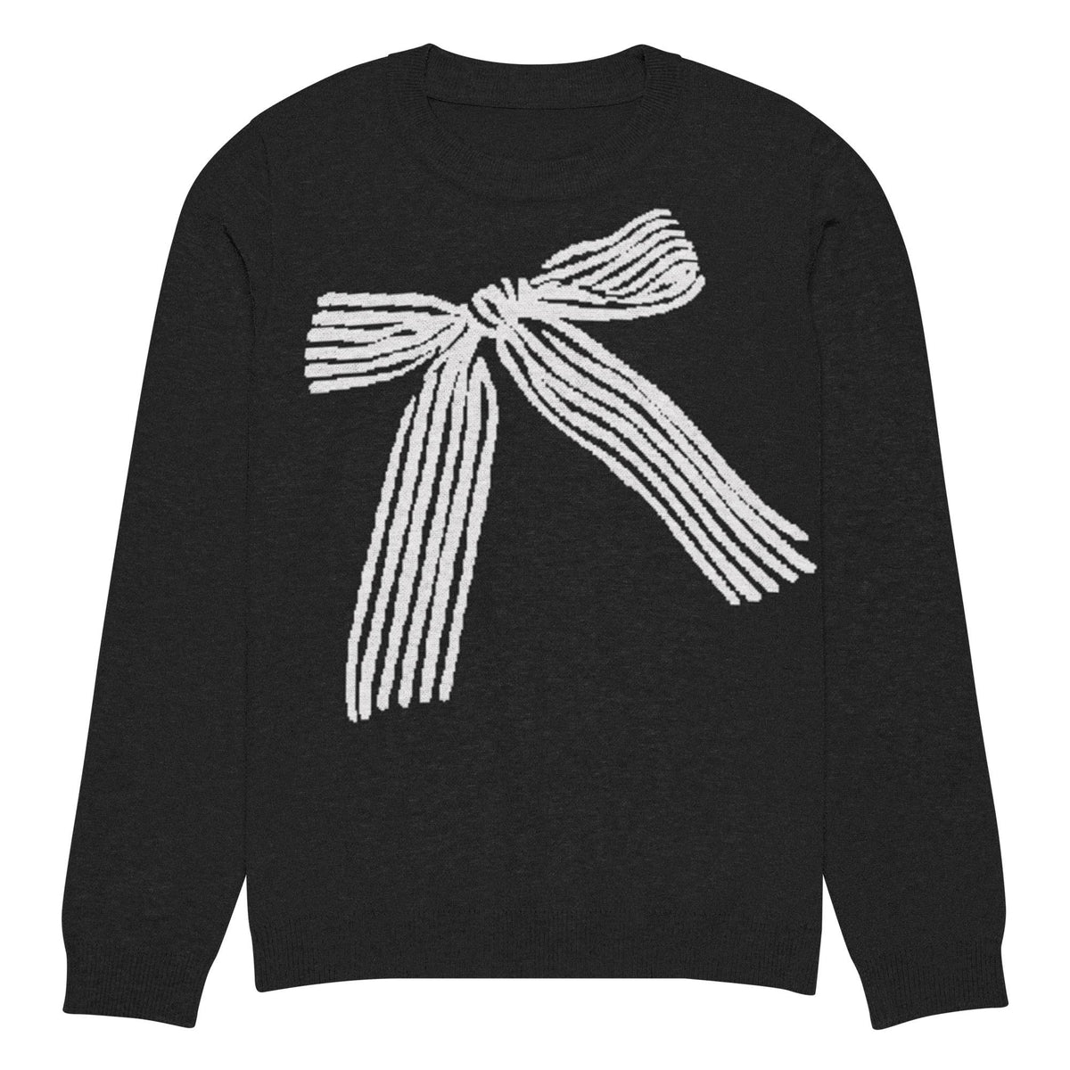 Holiday Take a Bow Black Knitted Crew Neck Sweater