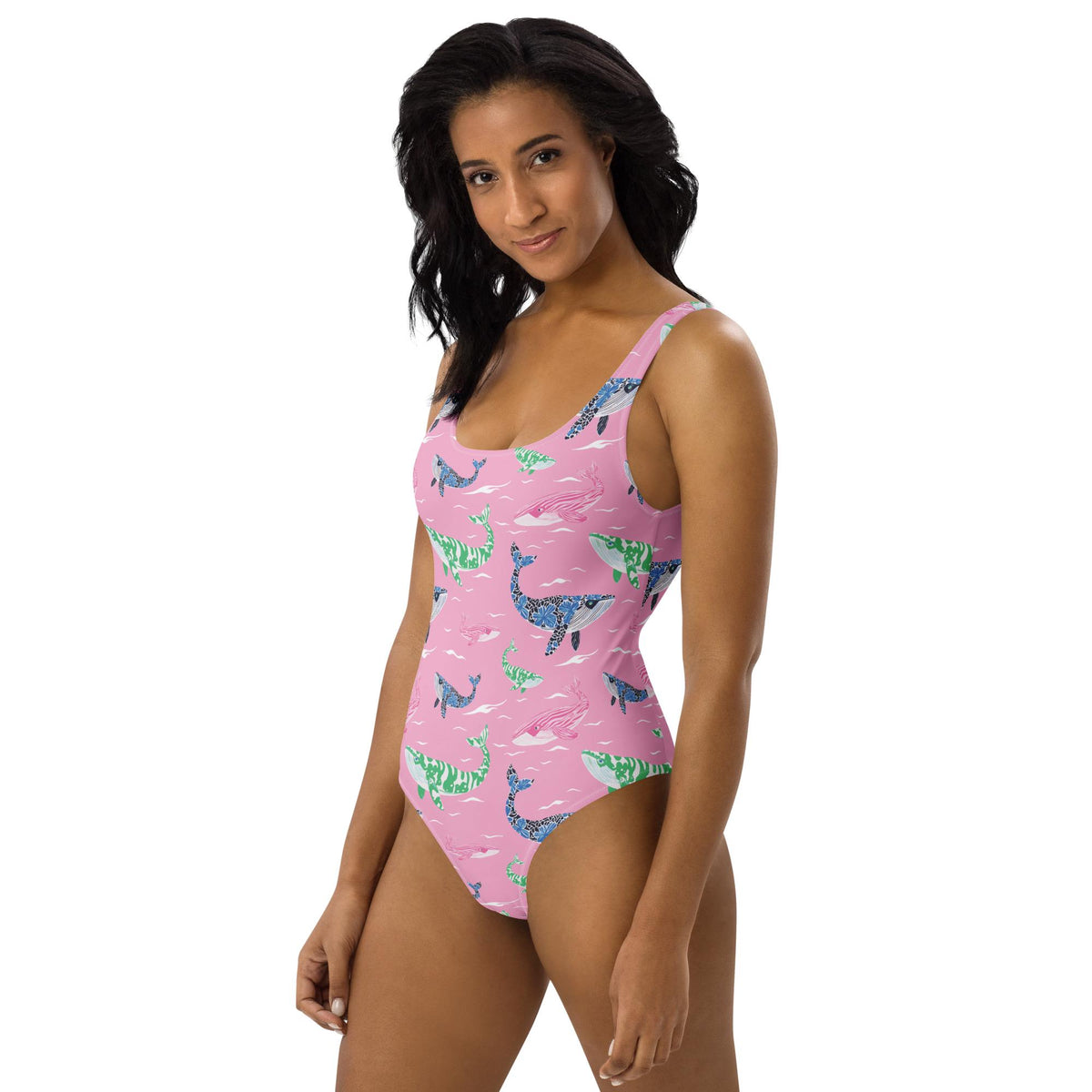 Whale of a Tale Coastal Preppy One-Piece Swimsuit