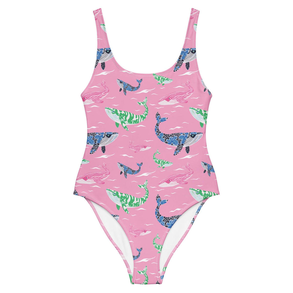 Whale of a Tale Coastal Preppy One-Piece Swimsuit