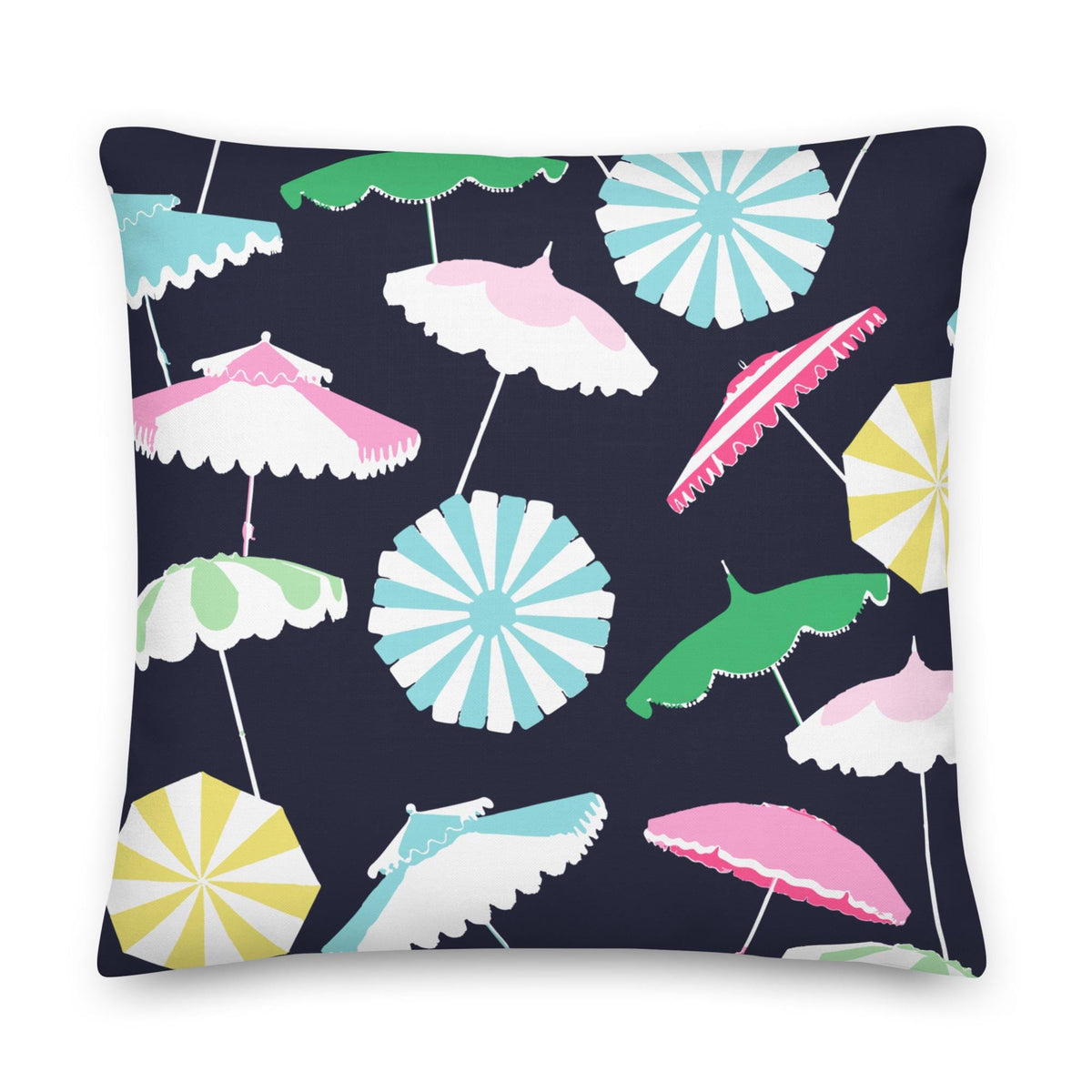 Beach Umbrella Party Coastal Preppy Premium Pillow