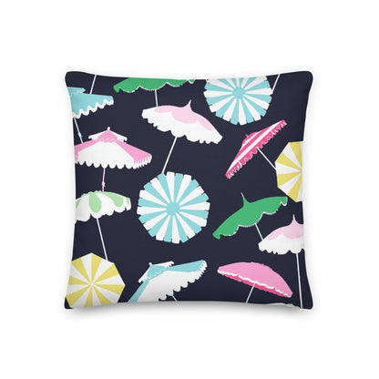 Beach Umbrella Party Coastal Preppy Premium Pillow