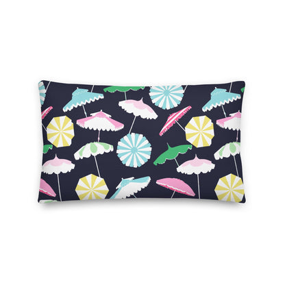 Beach Umbrella Party Coastal Preppy Premium Pillow