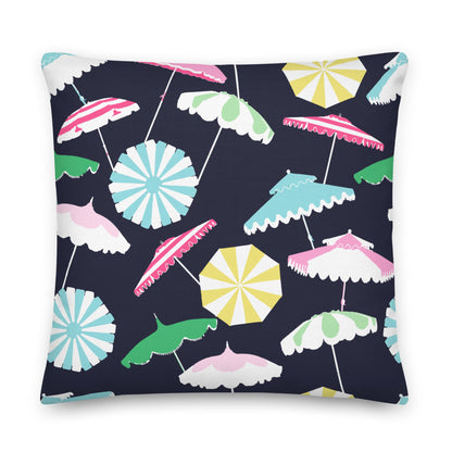 Beach Umbrella Party Coastal Preppy Premium Pillow