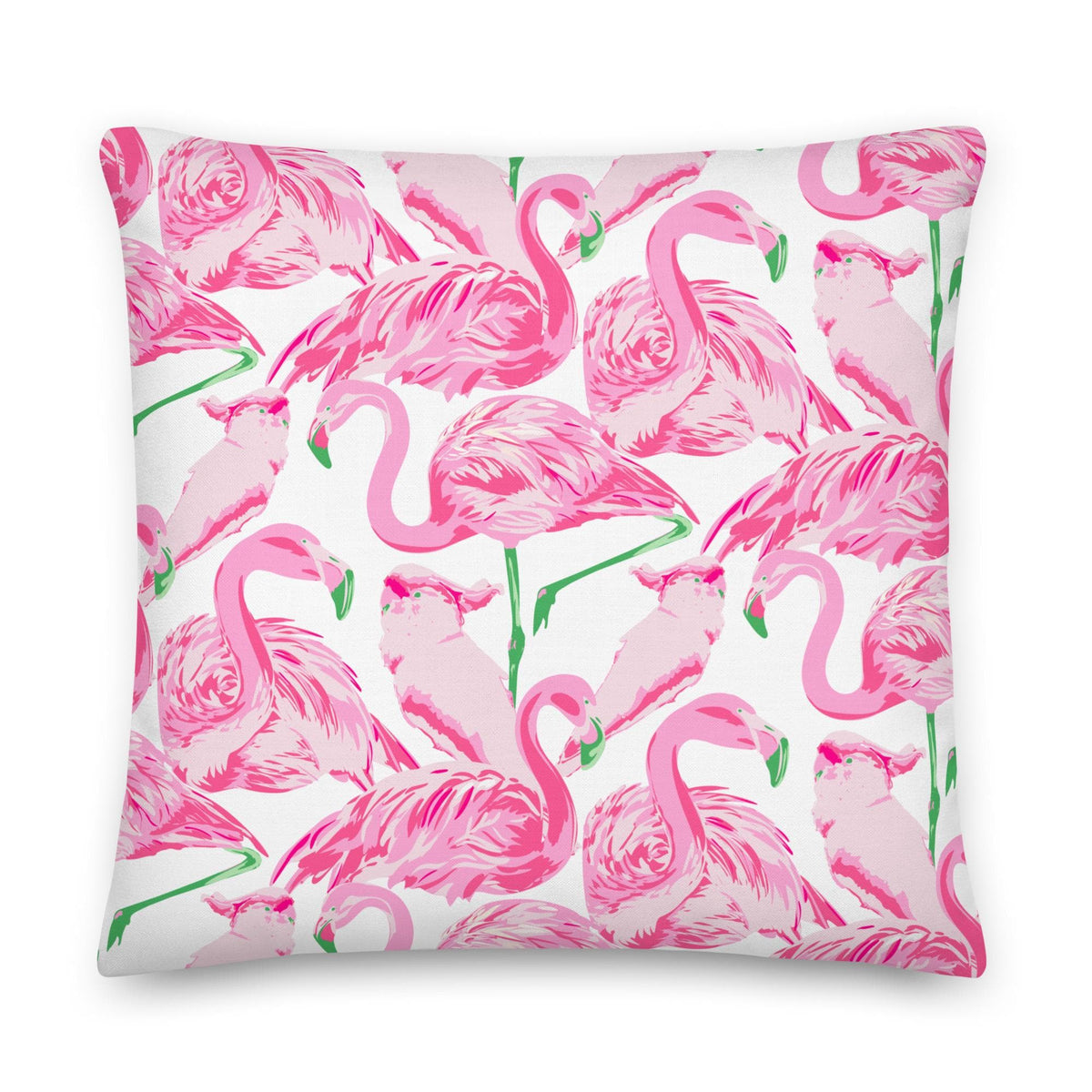 Palm Springs Flamingo Coastal Preppy Premium Pillow