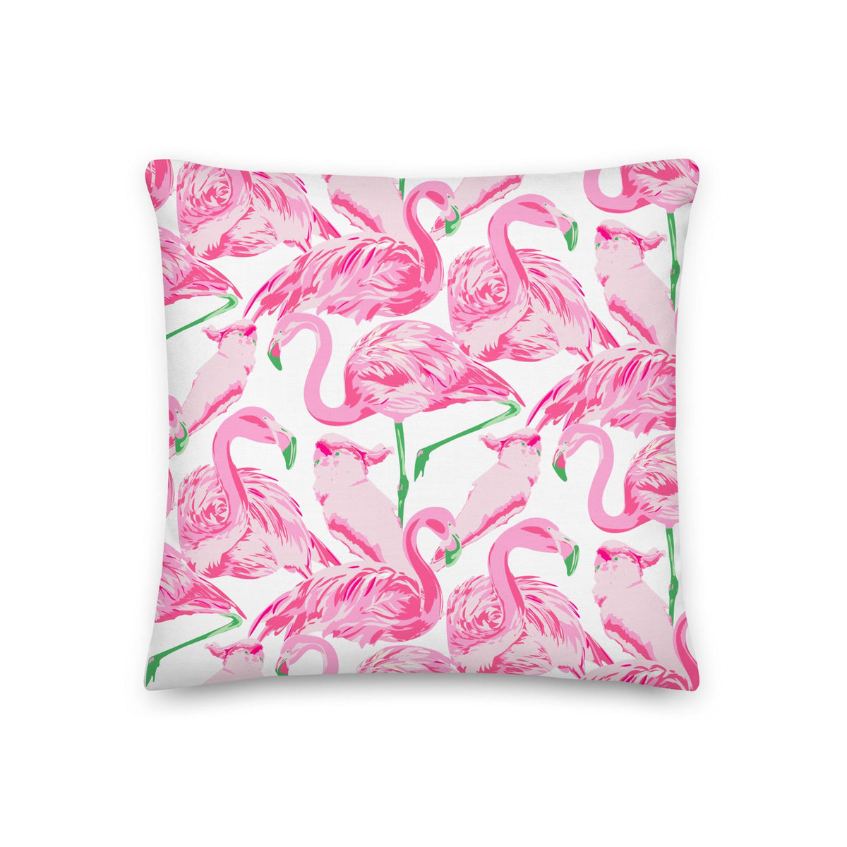 Palm Springs Flamingo Coastal Preppy Premium Pillow