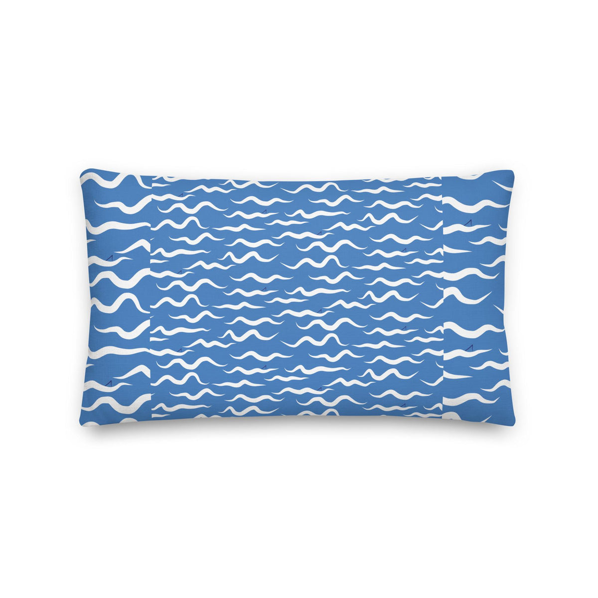 Shark Waves Blue Throw Pillow | Coastal Preppy Decor | Happy Ocean Style Beach House Pillow