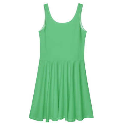 Jersey Knit Kelly Green Skater Dress womens casual