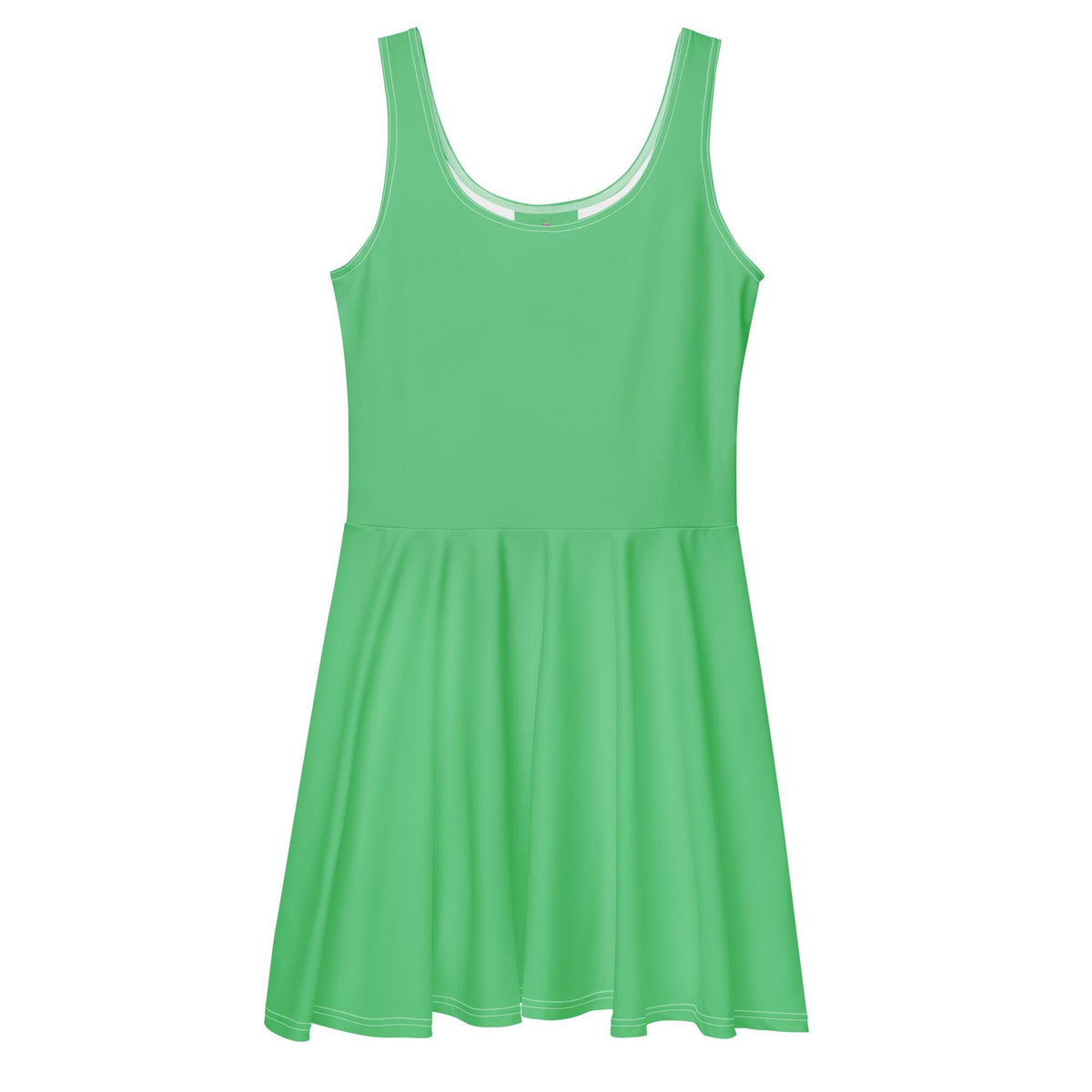Jersey Knit Kelly Green Skater Dress womens casual