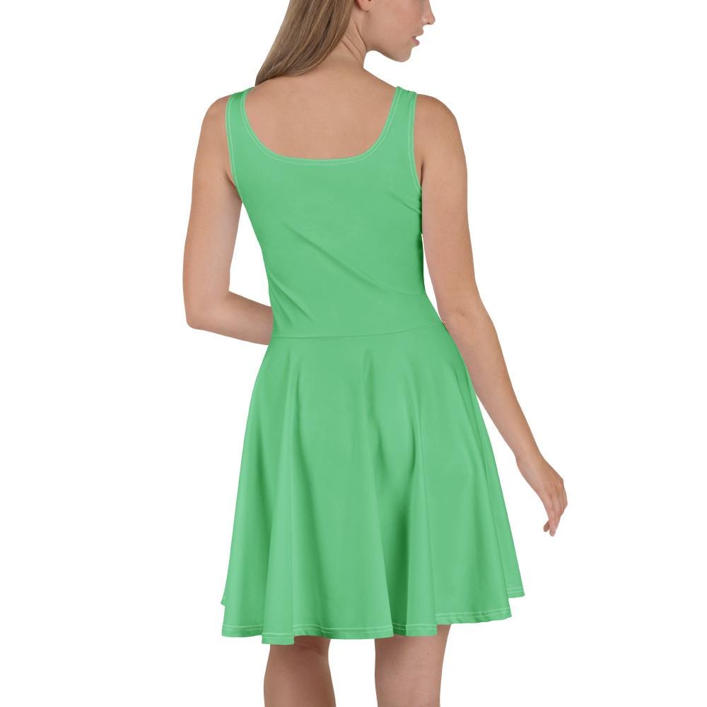 Jersey Knit Kelly Green Skater Dress womens casual