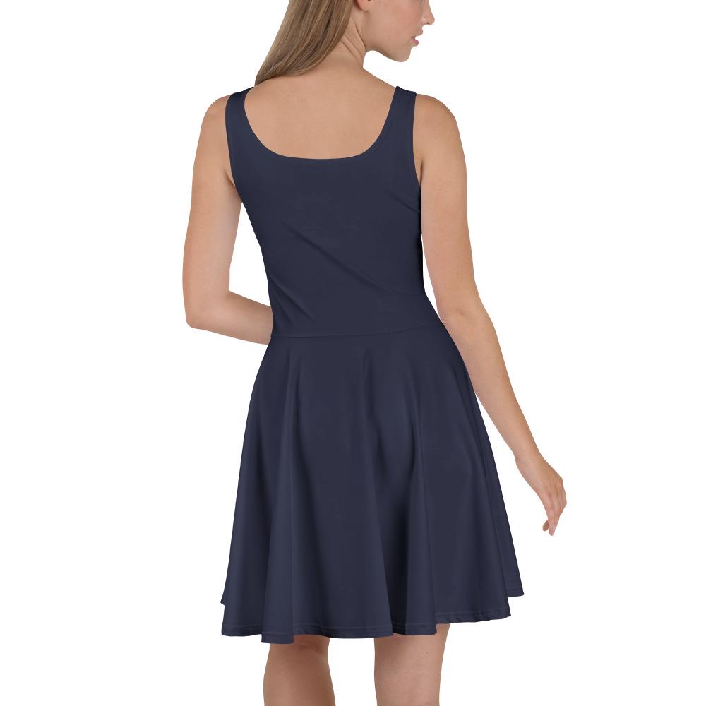 Jersey Knit Nautical Navy Skater Dress womens casual