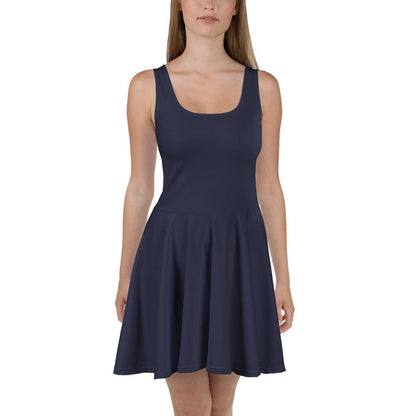 Jersey Knit Nautical Navy Skater Dress womens casual