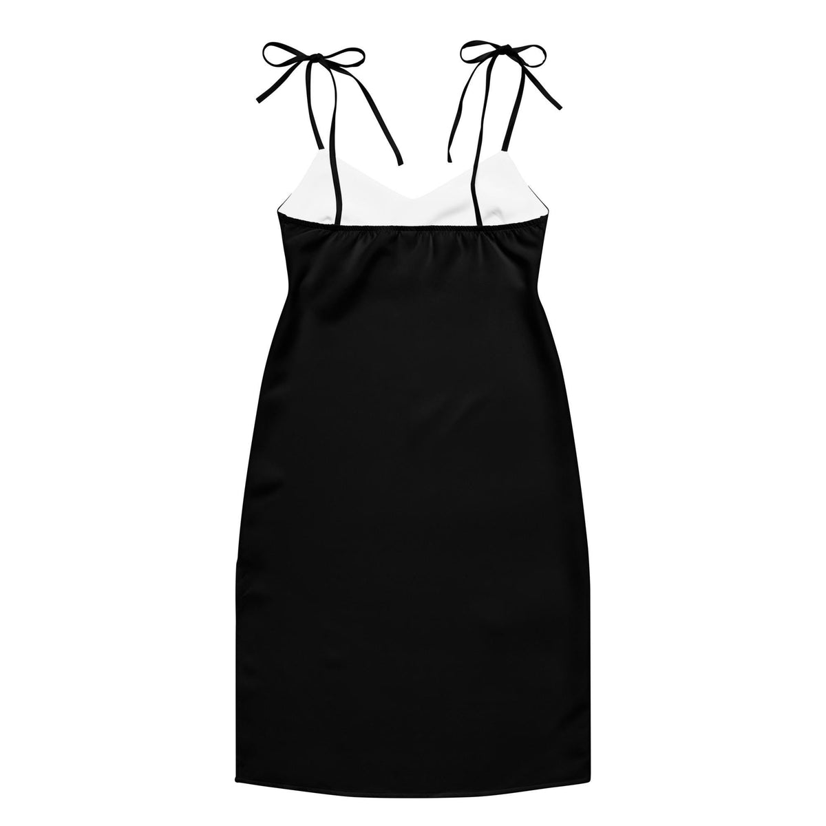 Jersey Knit Black Tie-strap midi dress womens casual