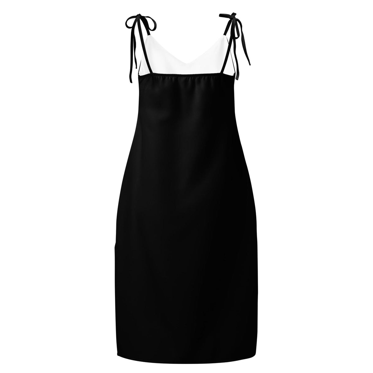 Jersey Knit Black Tie-strap midi dress womens casual